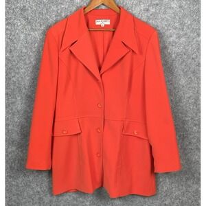 Vintage 90s Sam Roberts Coral Pea Coat Womens 16 Spring Colorful Made in USA
